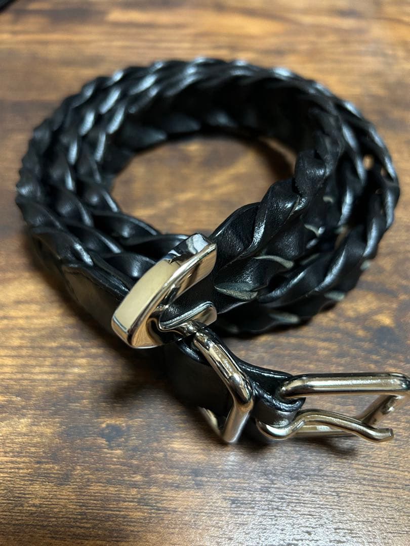 COOTIE Leather Braid Belt【SILVER】