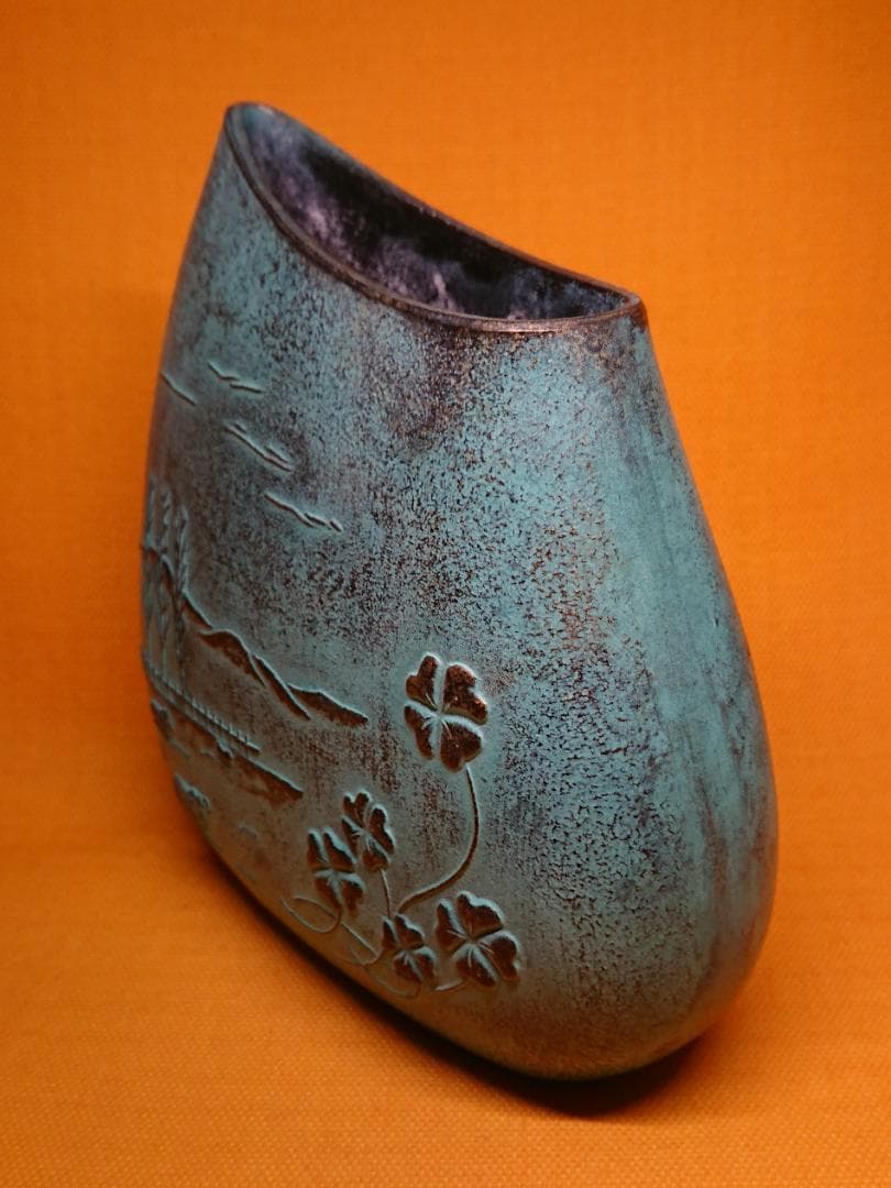 花器　花入　花瓶　銅製　オブジェ　置物　インテリア　工芸品　美術品　A2837