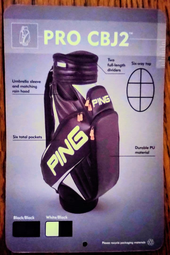 【Lion様】希少PING キャディバッグ ブラック/ホワイトボルボ刺繍入非売品