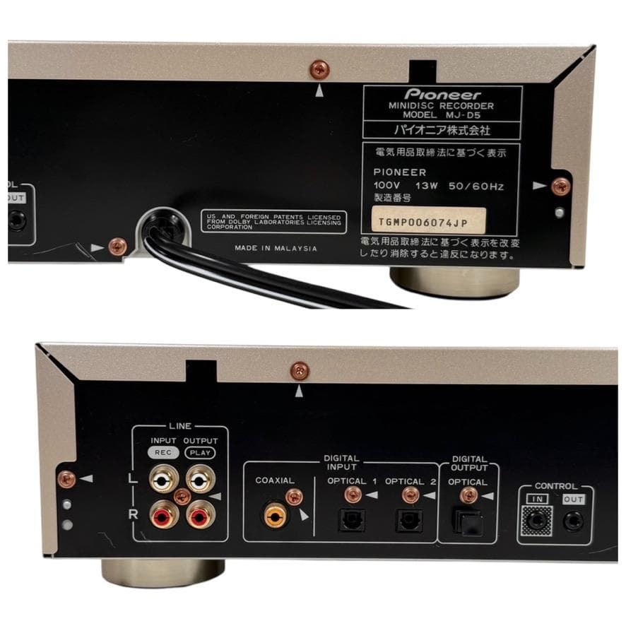 優良美品・録音動作確認済 Pioneer パイオニア MJ-D5 MDレコーダー