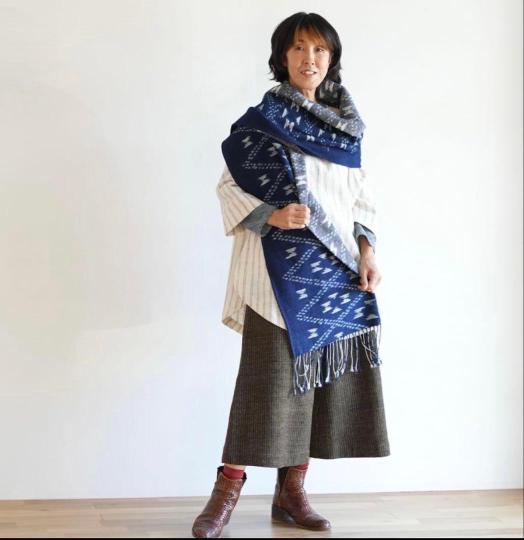 うさとの服 usaato コットン チェック柄大判ストール 新品 うさとの服