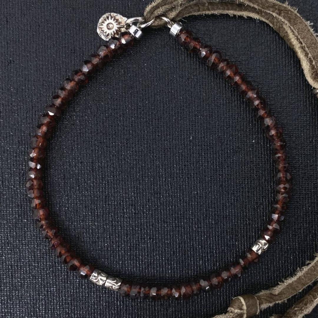 ARIZONA FREEDOM シルバー太陽神メタル ビーズ レザーブレスレット