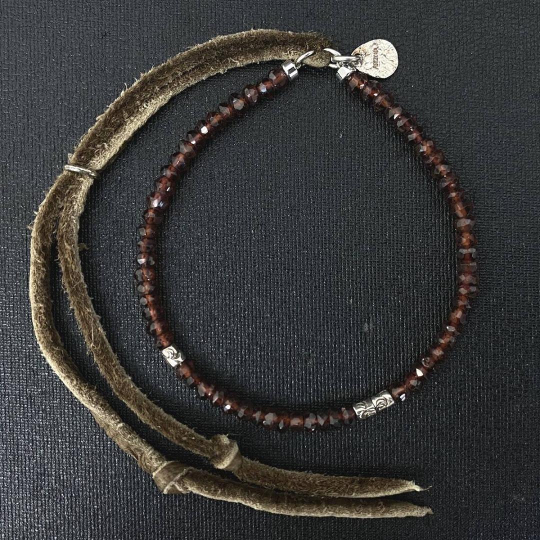 ARIZONA FREEDOM シルバー太陽神メタル ビーズ レザーブレスレット