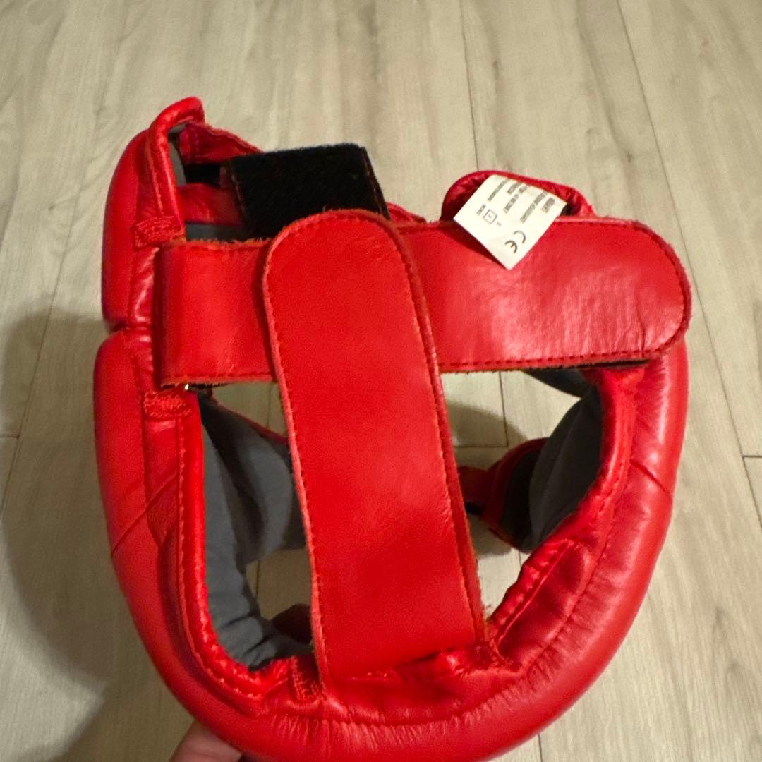 adidas 赤 ヘッドギア サイズSボクシングJABF公認シール付 - メルカリ
