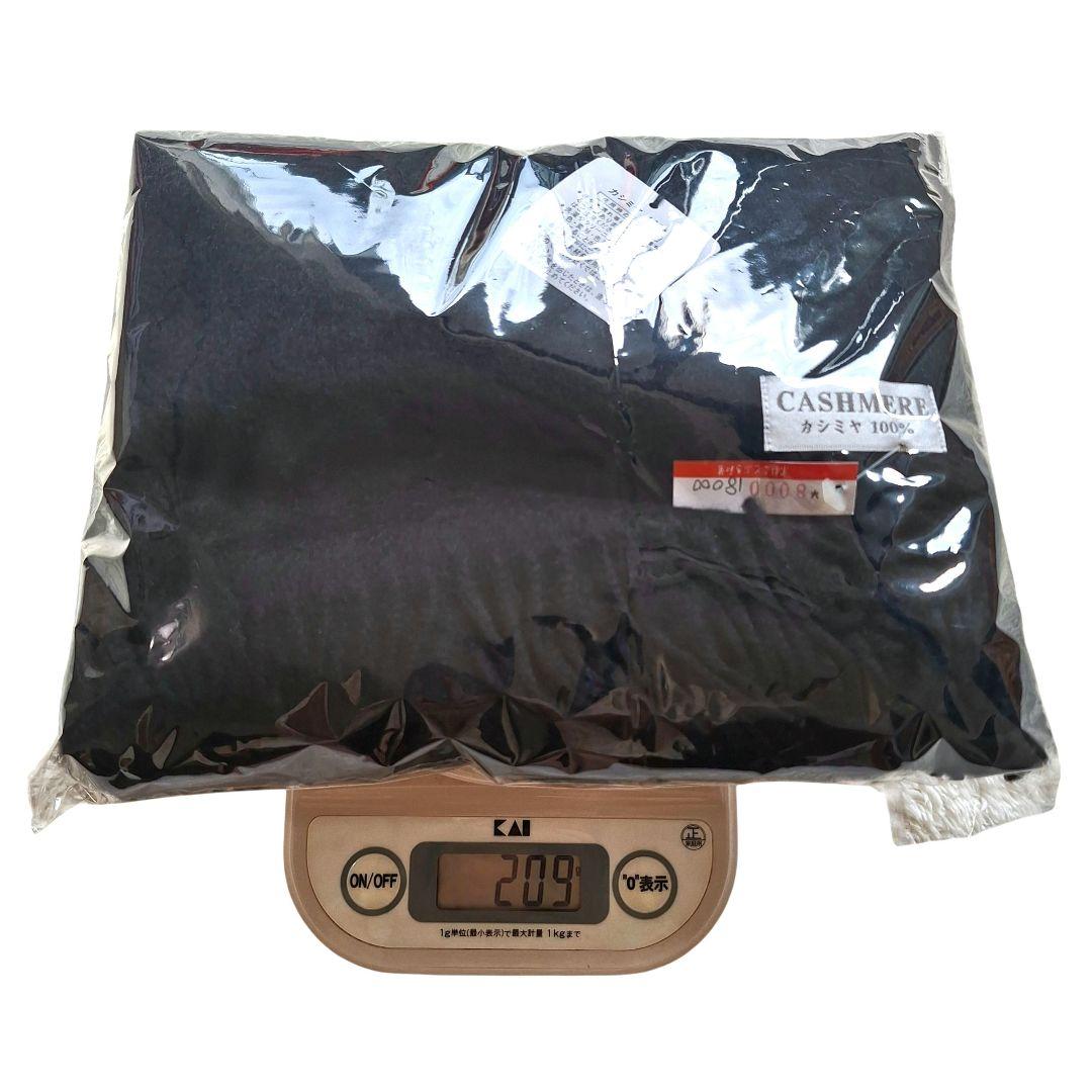 カシミヤ100% 大判ストール 黒 新品タグ付　定価18000円　高級　カシミア
