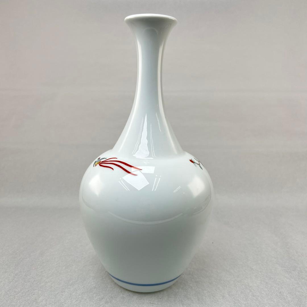 鍋島焼 人間国宝 柿右衛門花瓶 錦岩牡丹絵花瓶底部に渦福印日本美術古