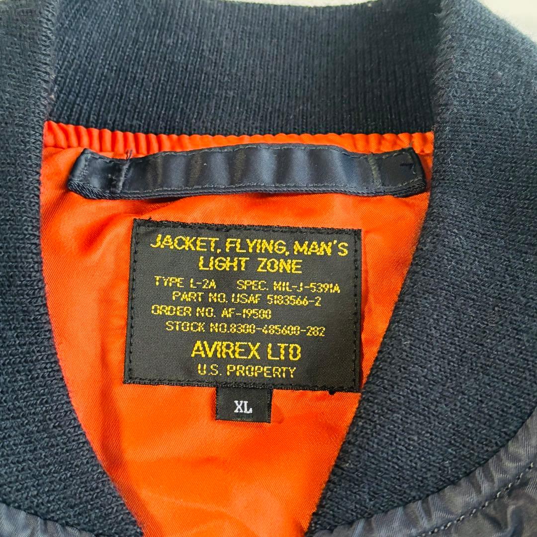 美品】AVIREX フライトジャケット L-2A ワッペン 刺繍 XL