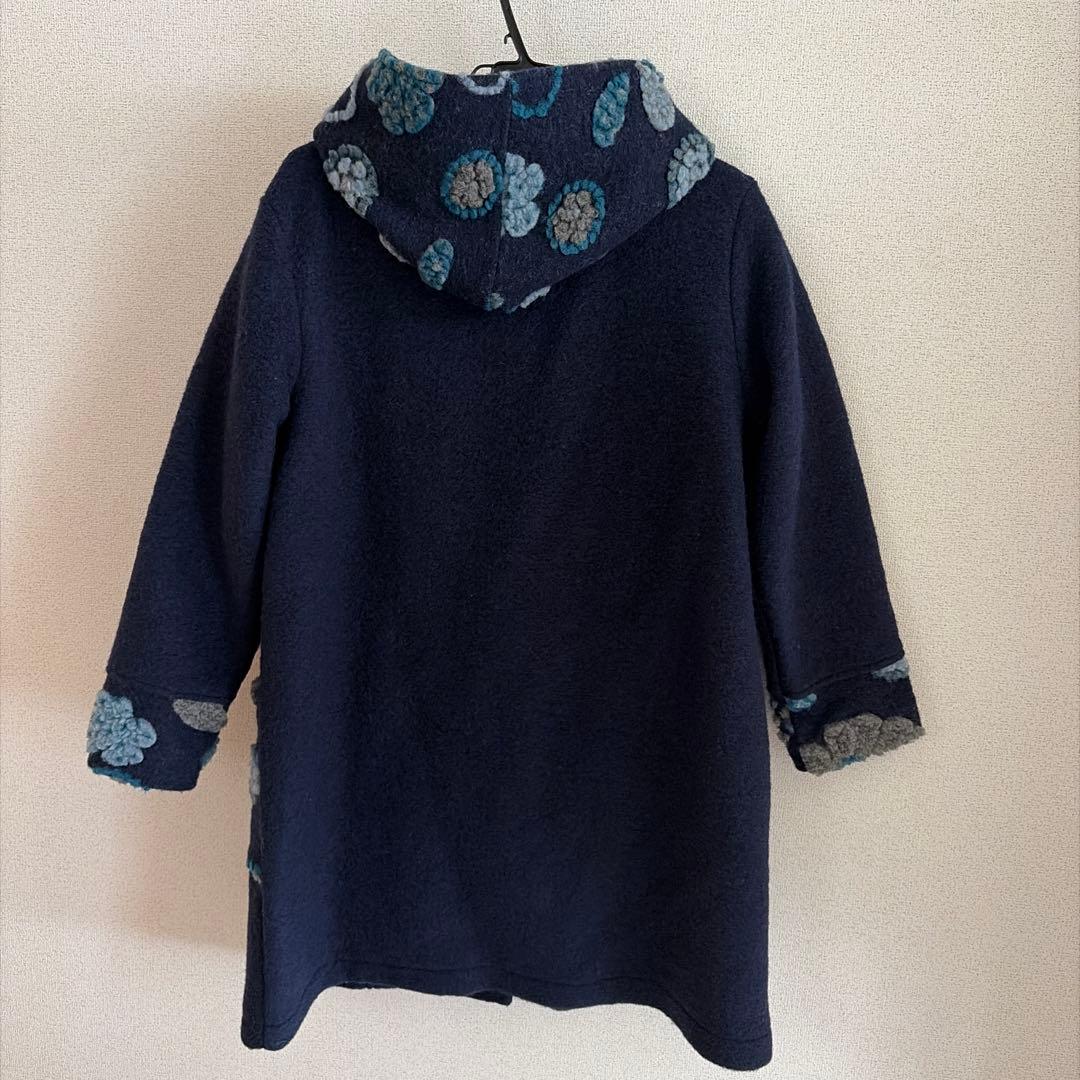 イタリア製　ウール混紡　花柄ロングコート