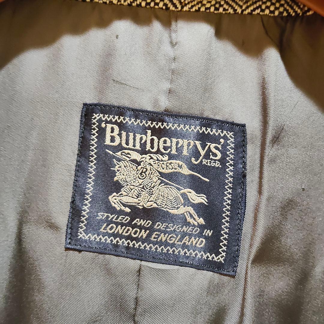 美品 バーバリー アルパカ混 モヘア ヘリンボーン コート