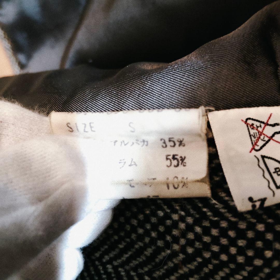 美品 バーバリー アルパカ混 モヘア ヘリンボーン コート