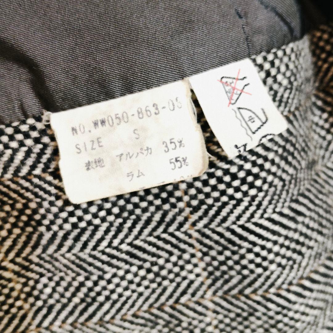 美品 バーバリー アルパカ混 モヘア ヘリンボーン コート