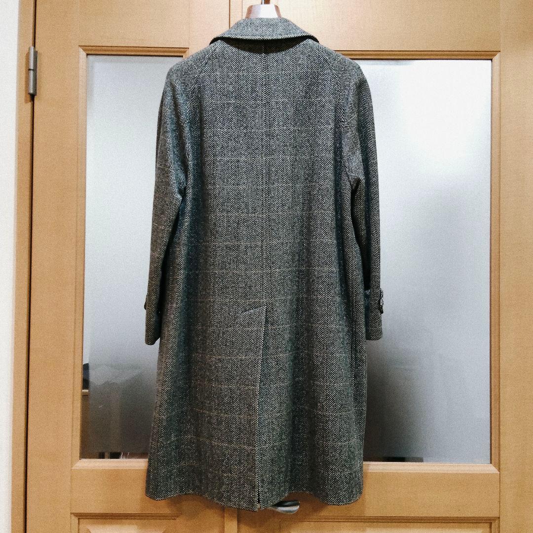 美品 バーバリー アルパカ混 モヘア ヘリンボーン コート