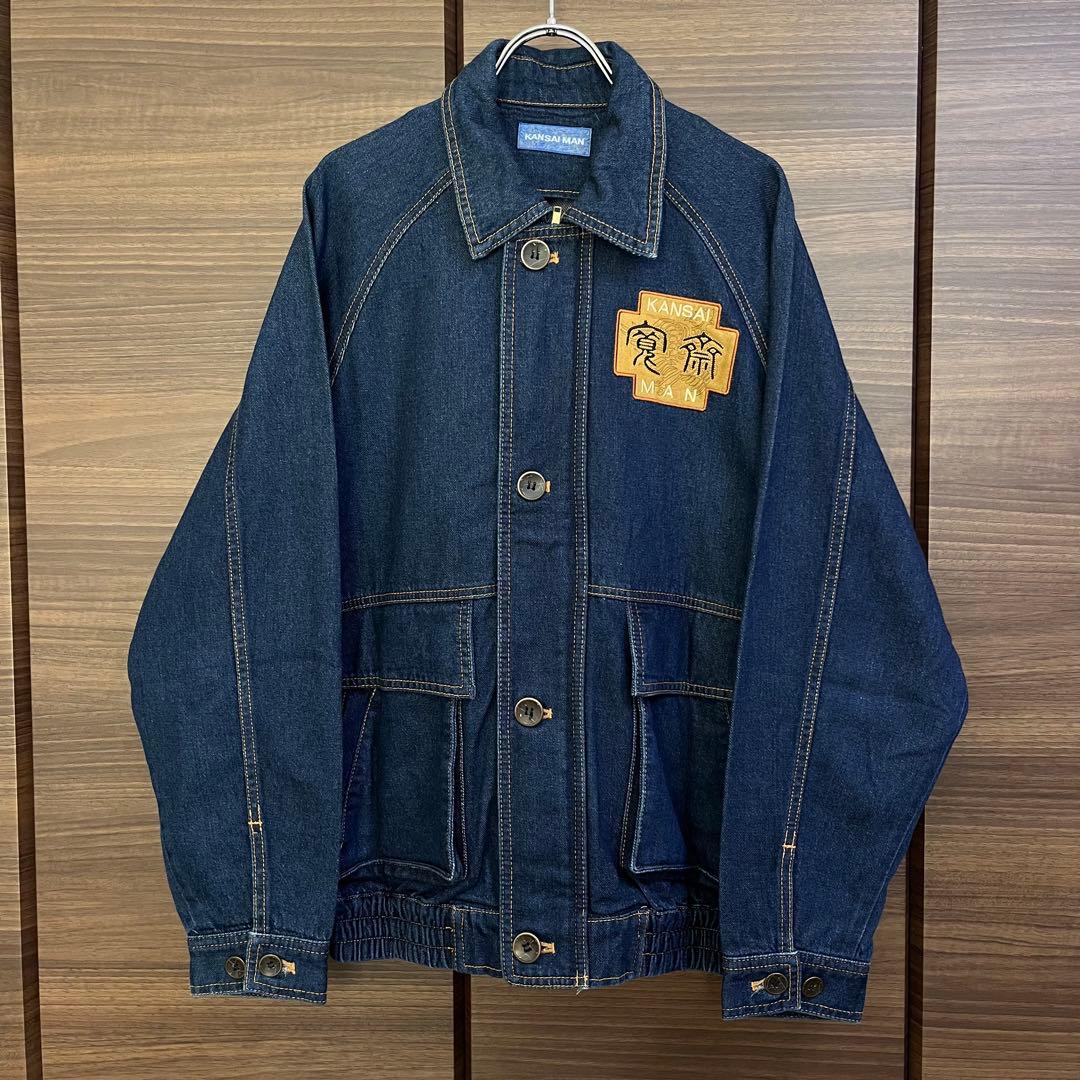 KANSAI MAN デニム セットアップ 刺繍 漢字 レーヨン混 希少 90s
