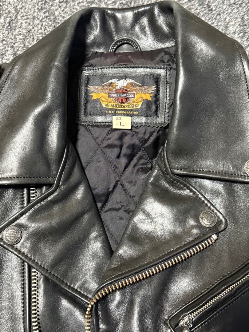 良い友達 BUY3S ハーレー 本革 牛革 ダブルレザージャケット L