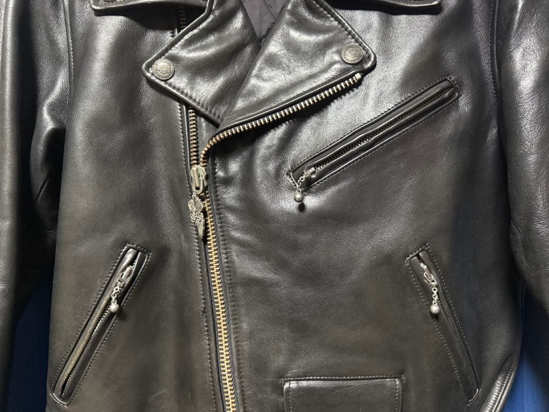 良い友達 BUY3S ハーレー 本革 牛革 ダブルレザージャケット L