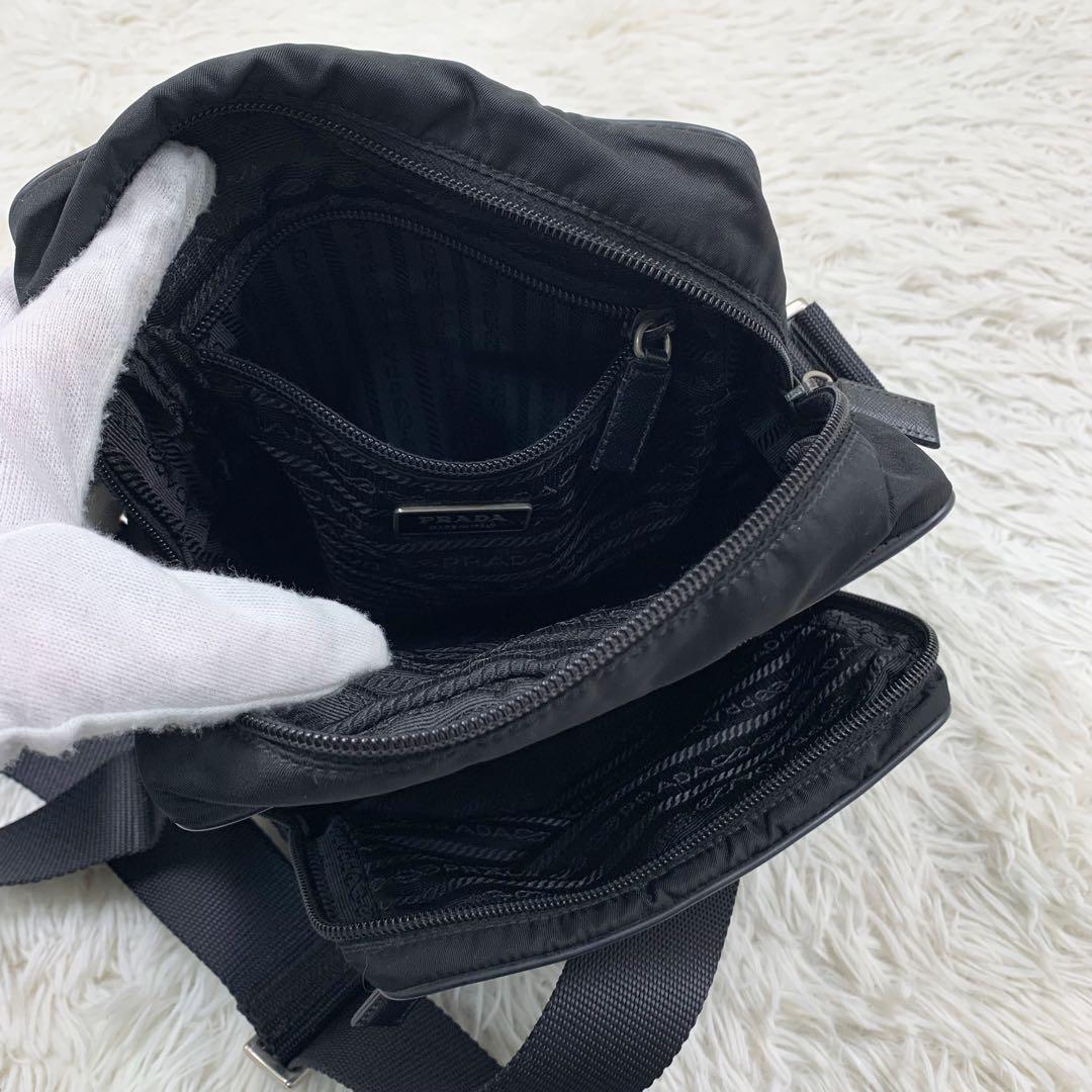 【✨美品✨】プラダ ショルダーバッグ アマゾン型 三角ロゴ ナイロン ブラック