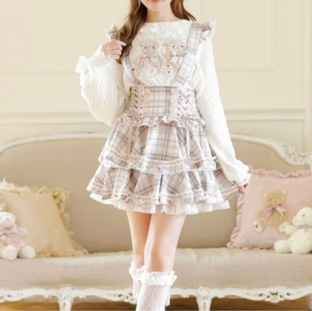 リズリサ♡ はしごリボンチェックティアードスカパン♡ピンク♡ - メルカリ