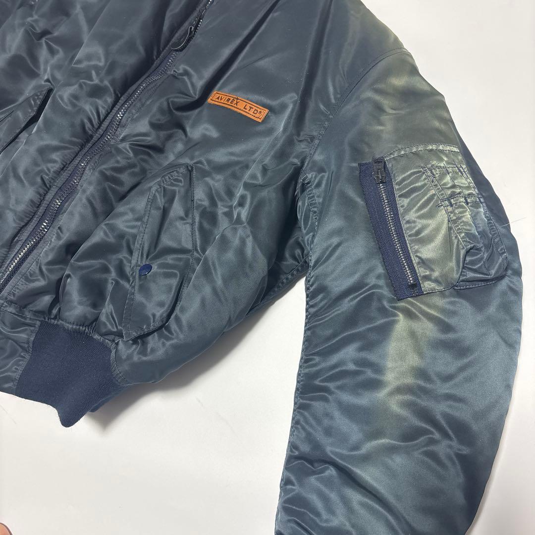 USA アヴィレックス MA-1 コマーシャルロゴ フライトジャケット L深緑系