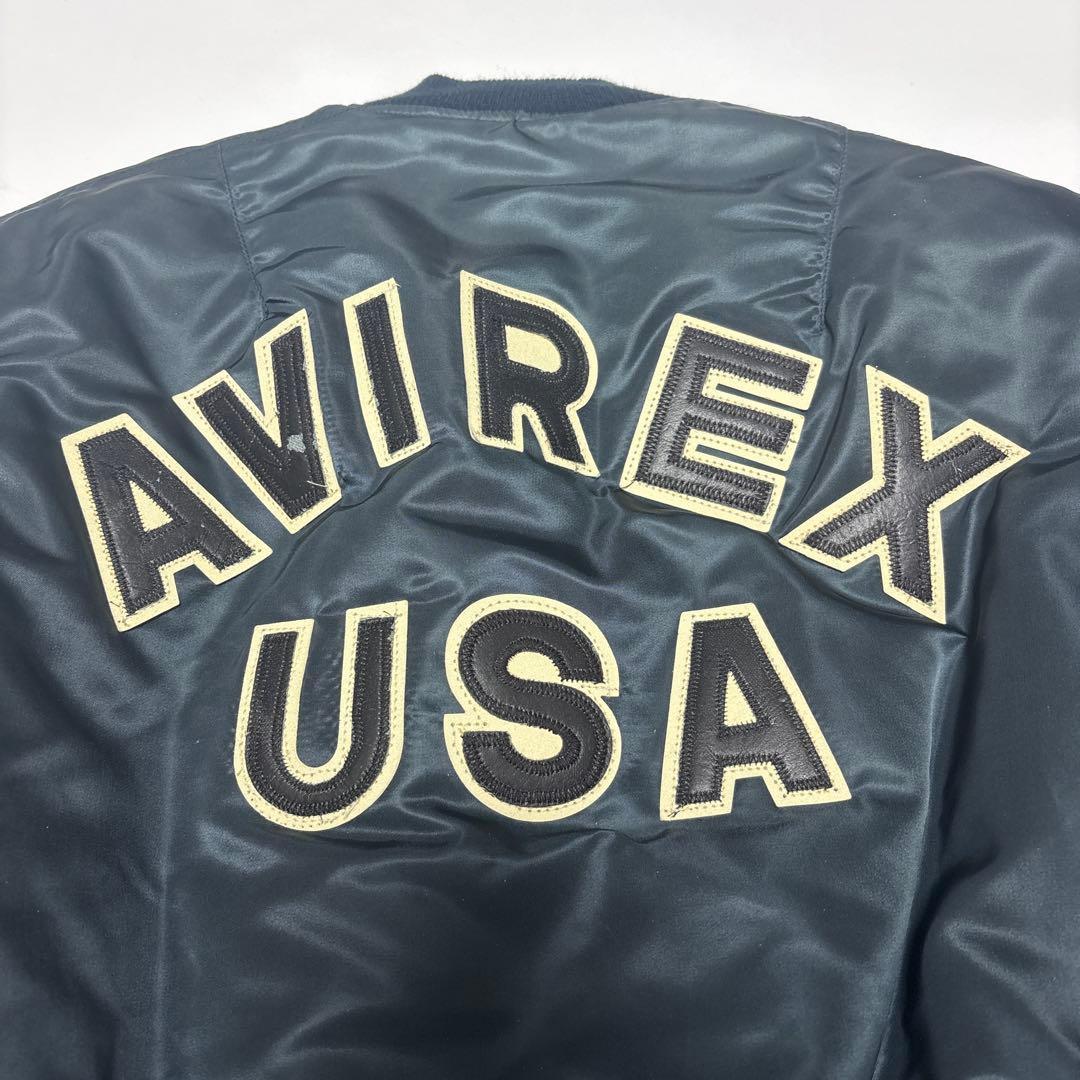 USA アヴィレックス MA-1 コマーシャルロゴ フライトジャケット L深緑系