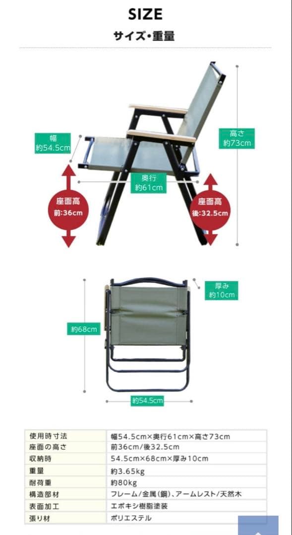 ビジョンピークス　ローチェア　4脚セット　※手渡し限定