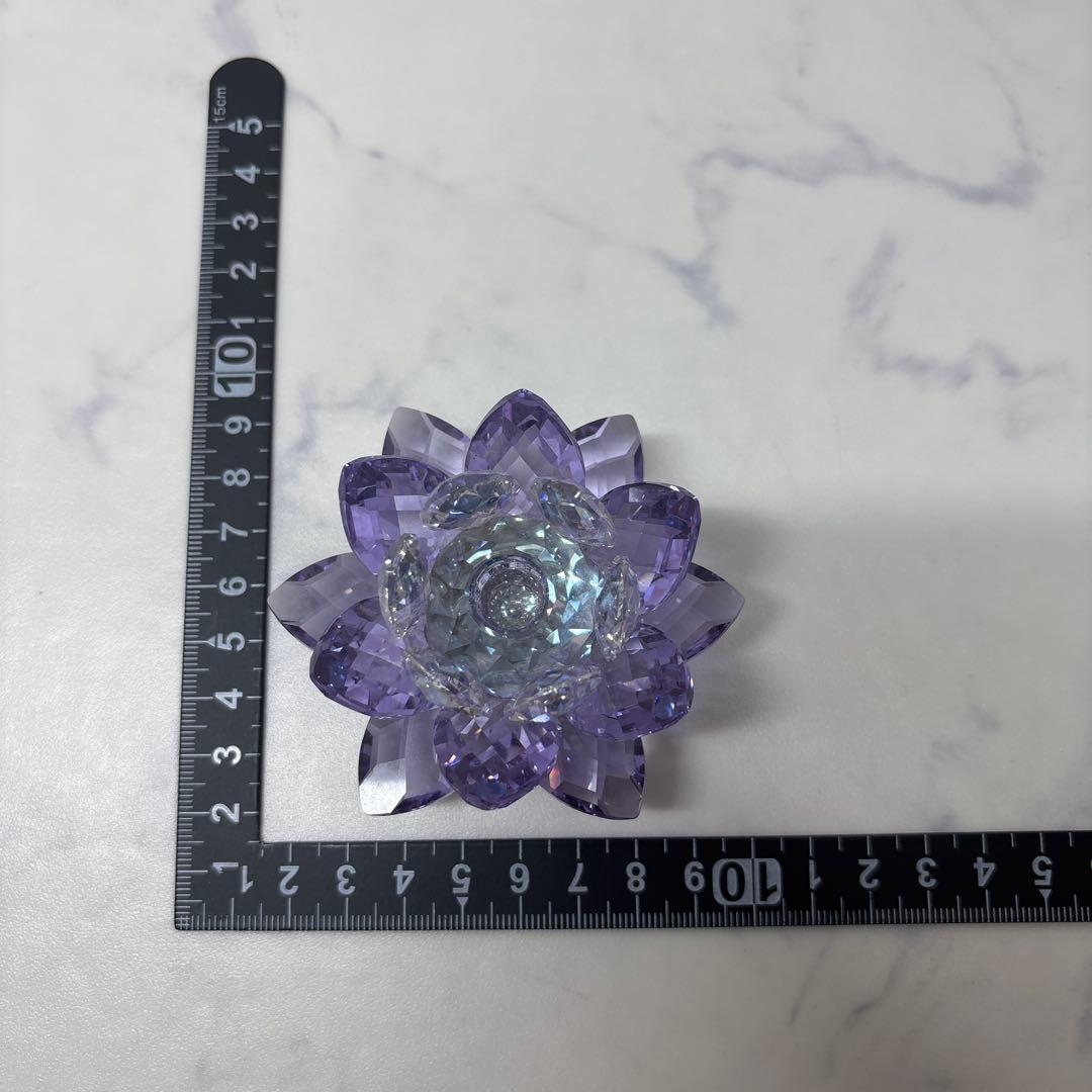 0826 スワロフスキー　睡蓮　キャンドルスタンド　パープル