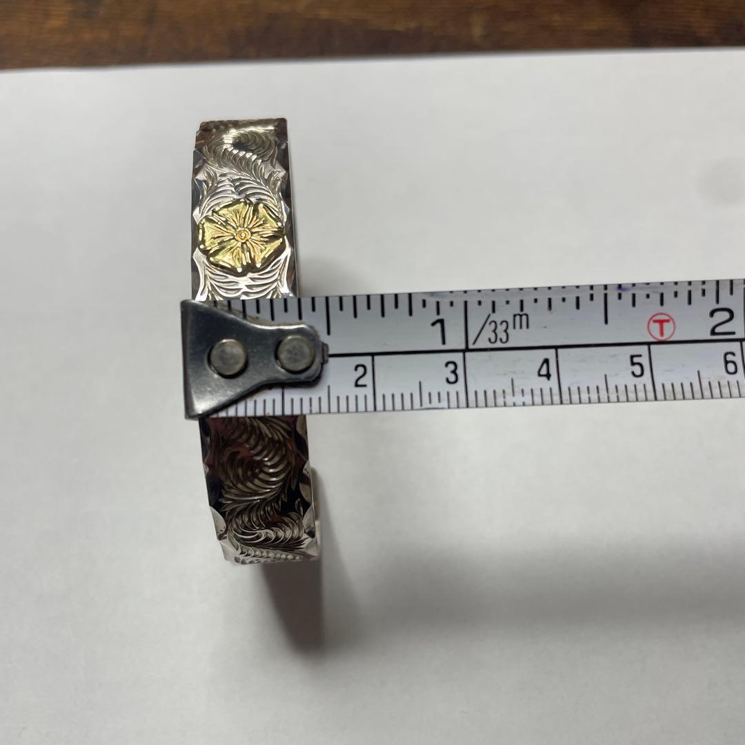 スタジオ　マチルダ　K18ローズ&唐草彫りバングル　１２幅