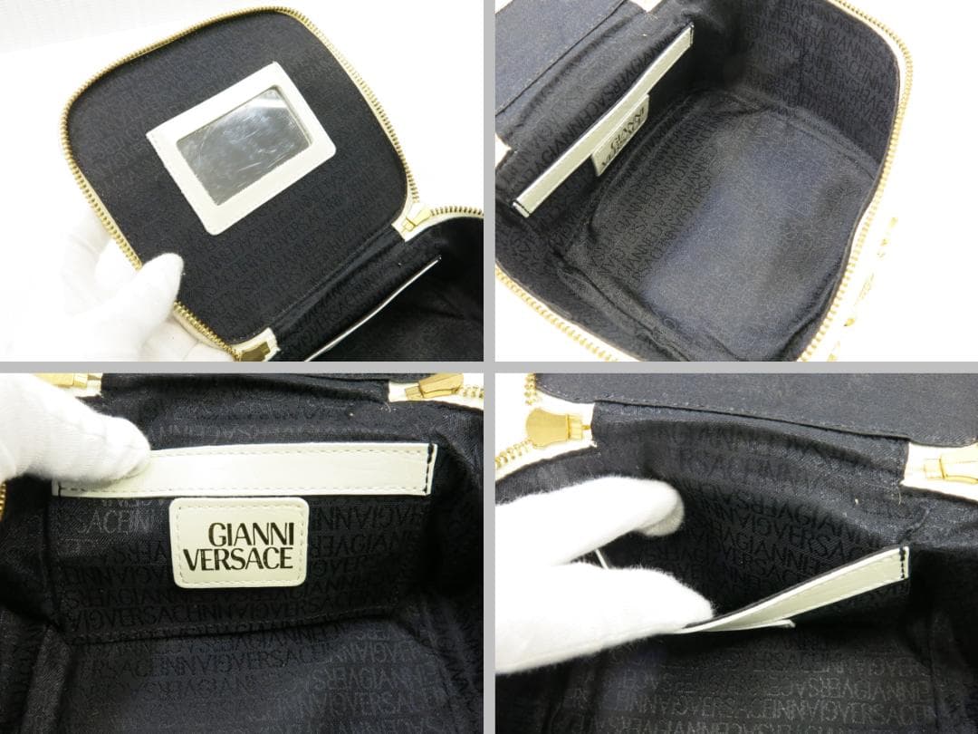 ヴェルサーチ バニティ コスメポーチ 型押し クリーム系 18709104