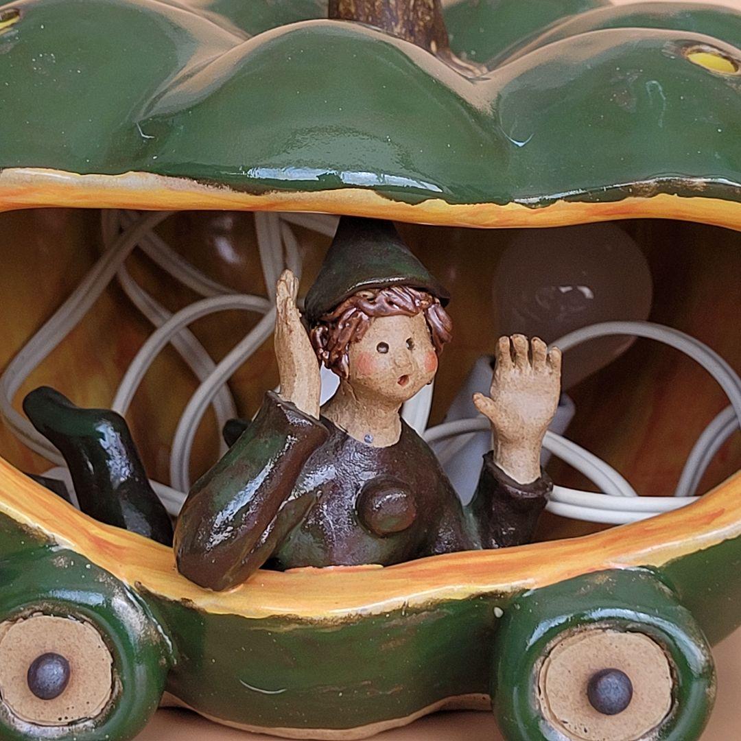 超レアもの明和陶芸の置物＆照明、アンティーク