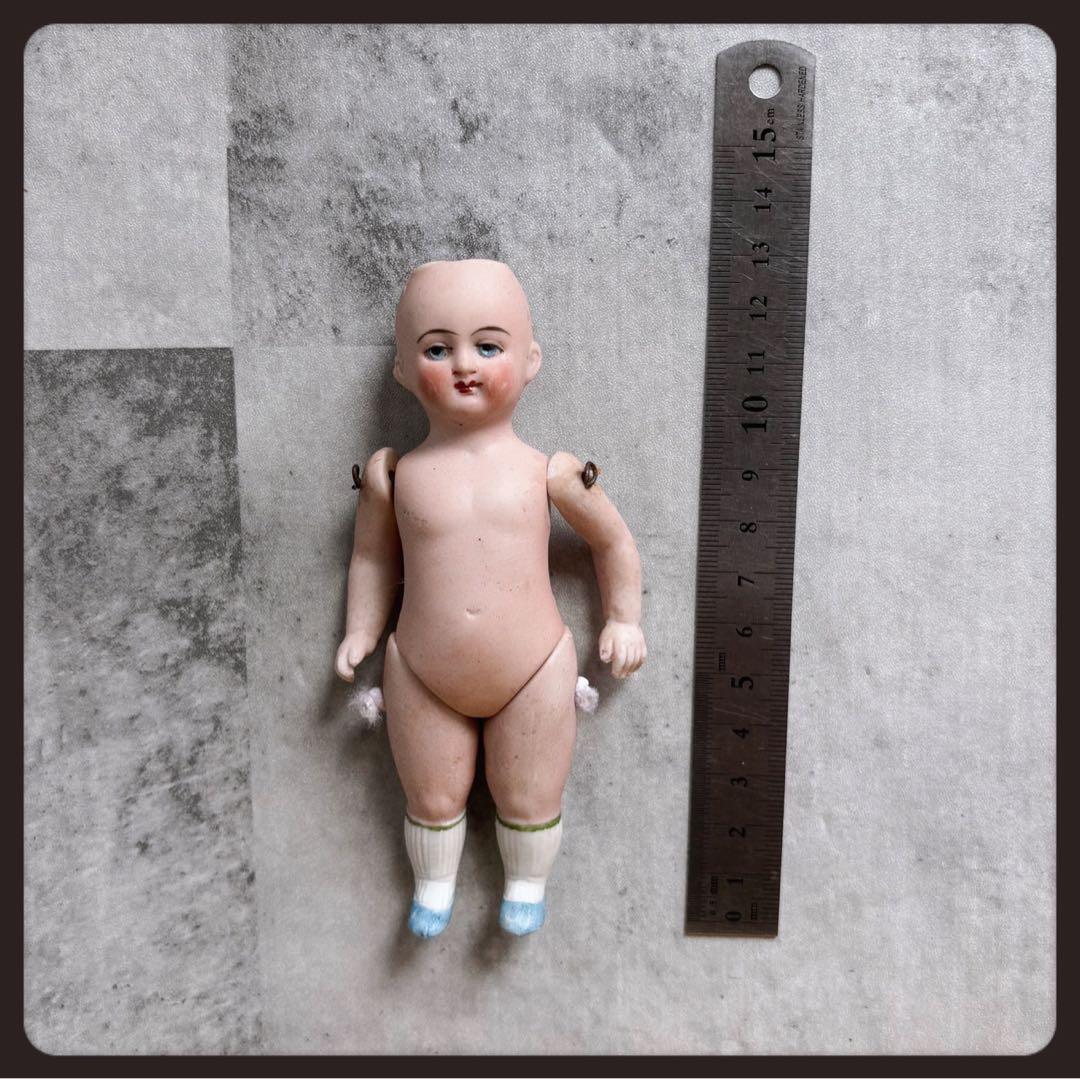アンティーク 青い目の少女オールビスクドール ミニョネット