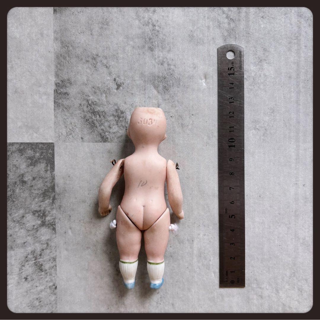 アンティーク 青い目の少女オールビスクドール ミニョネット