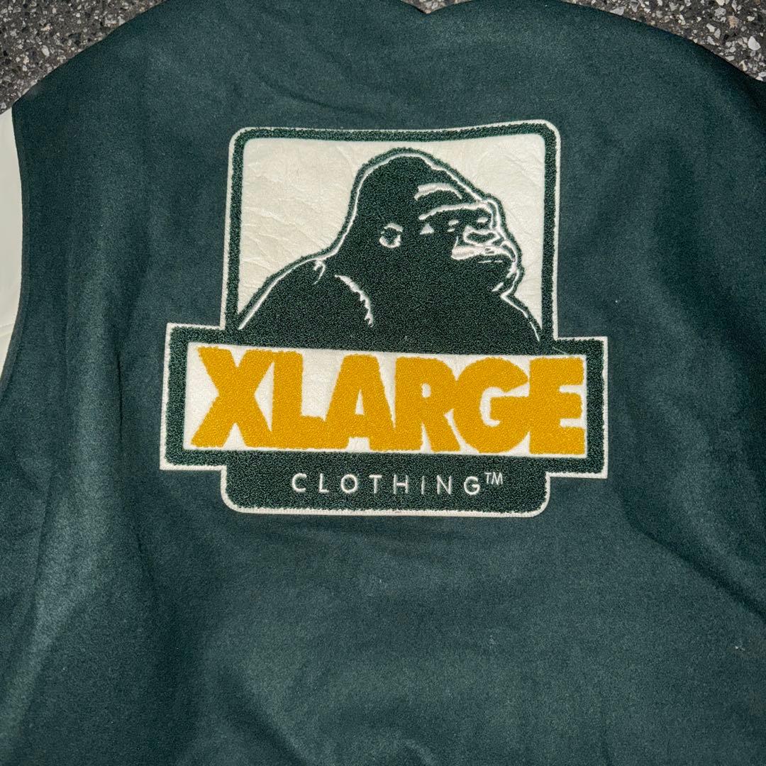 XLARGE スタジャン ダークグリーン/ホワイト 91