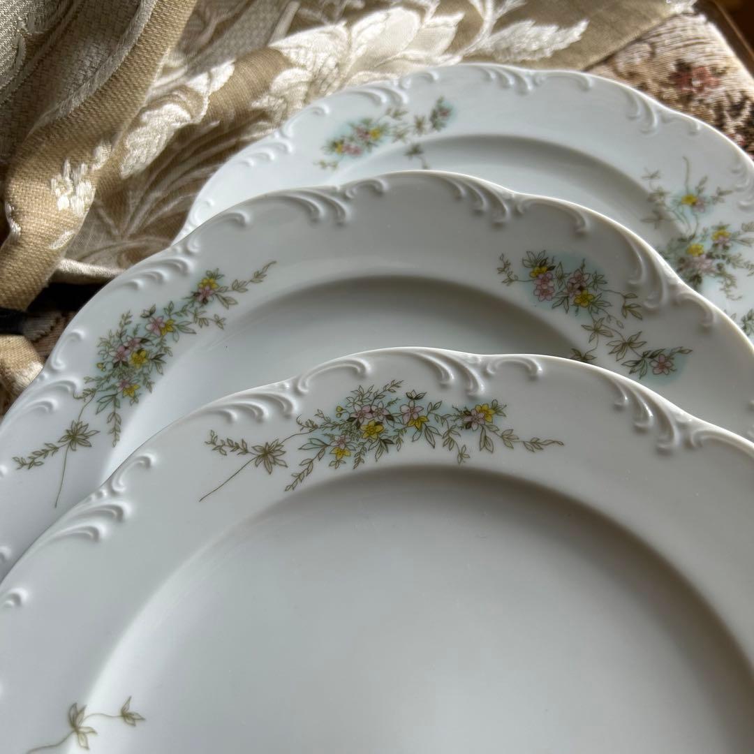 ドイツ製ROSENTHAL Catherine繊細なレリーフ花束プレート大皿5枚
