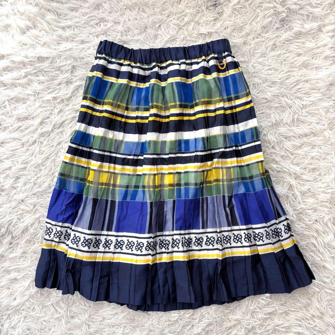 パーリーゲイツ スカート ロング プリーツ モノグラム チェック ゴルフ