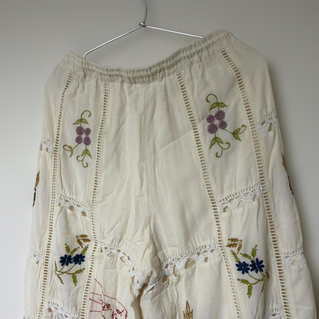パンツ todayful Embroidery Patchwork Trousers