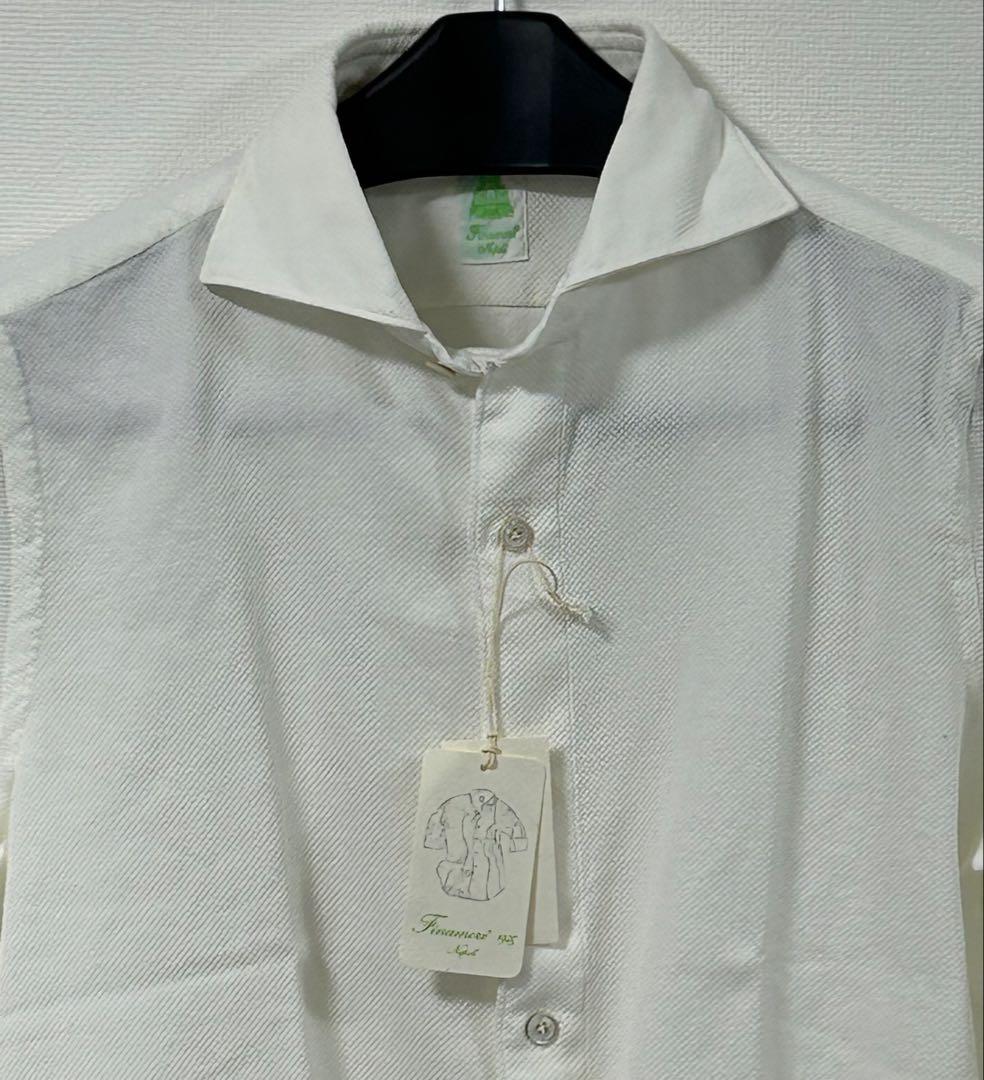 フィナモレ ホリゾンタルカラー ホワイト 長袖シャツ - メルカリ