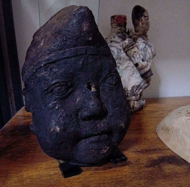 竈神 カマド神 カマド面 釜神 江戸期 呪物 民間信仰 恵比寿 土面 火伏せの神