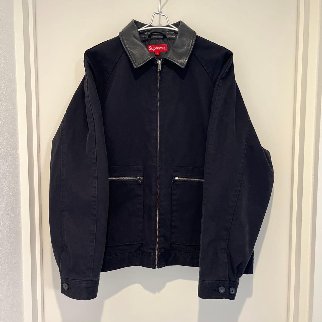美品】supreme Leather Collar Work Jacket L - メルカリ