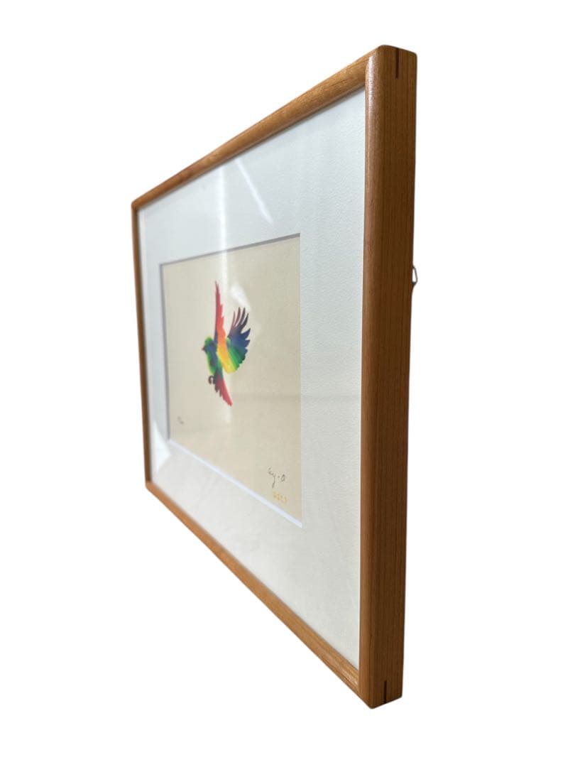 シルクスクリーン　AY-O 靉嘔（アイオー） 『はばたき』　世界的人気作家