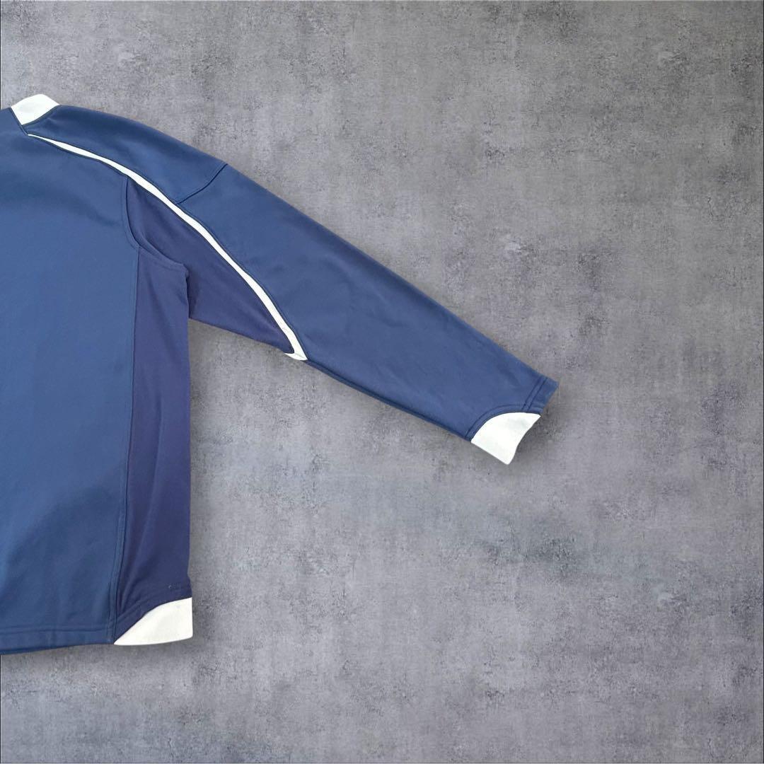 00s ナイキ ピステ L プルオーバー ネイビー トレーナー 裏起毛 Y2K