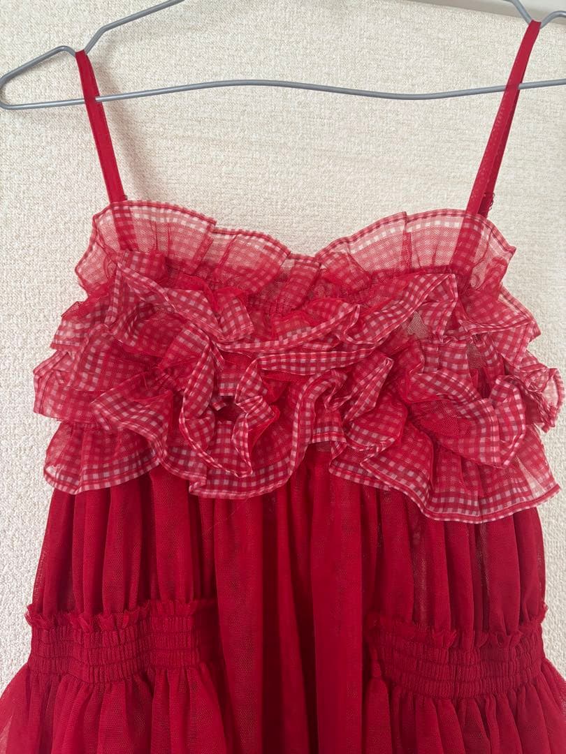 晴*様 POPPY ギャザーフリルチュールドレス　フリーサイズ