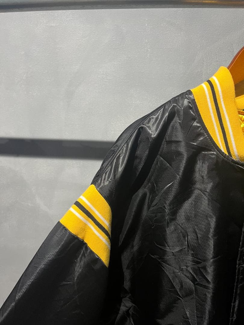 【古着】STARTER グリズリーズ　ナイロンスタジャン　ブラック