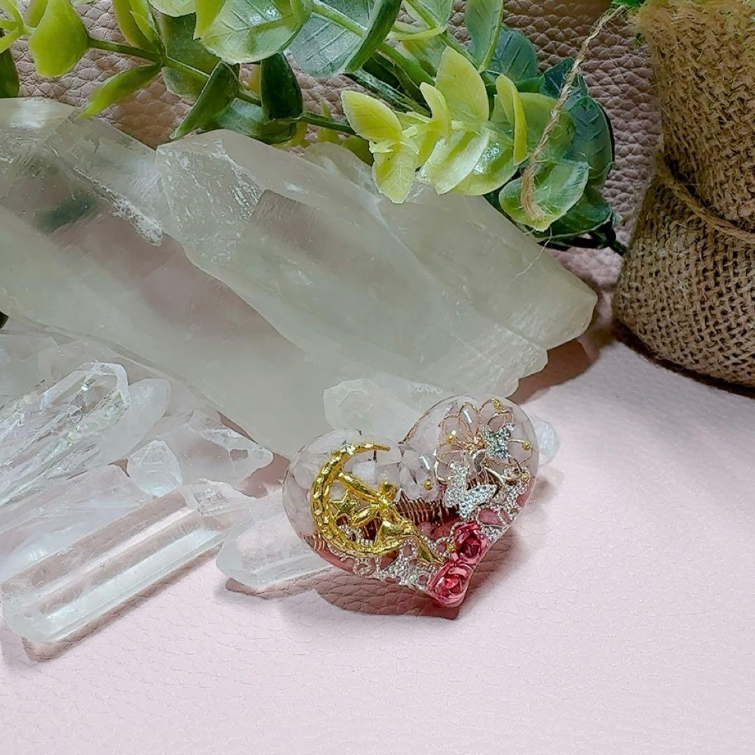 癒しのオルゴナイト❤️ミルキークンツァイト＋ロードナイトのハート型