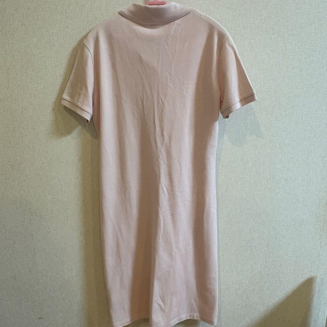 美品　LACOSTE ラコステ　ストレッチコットンピケポロドレス ピンク 36