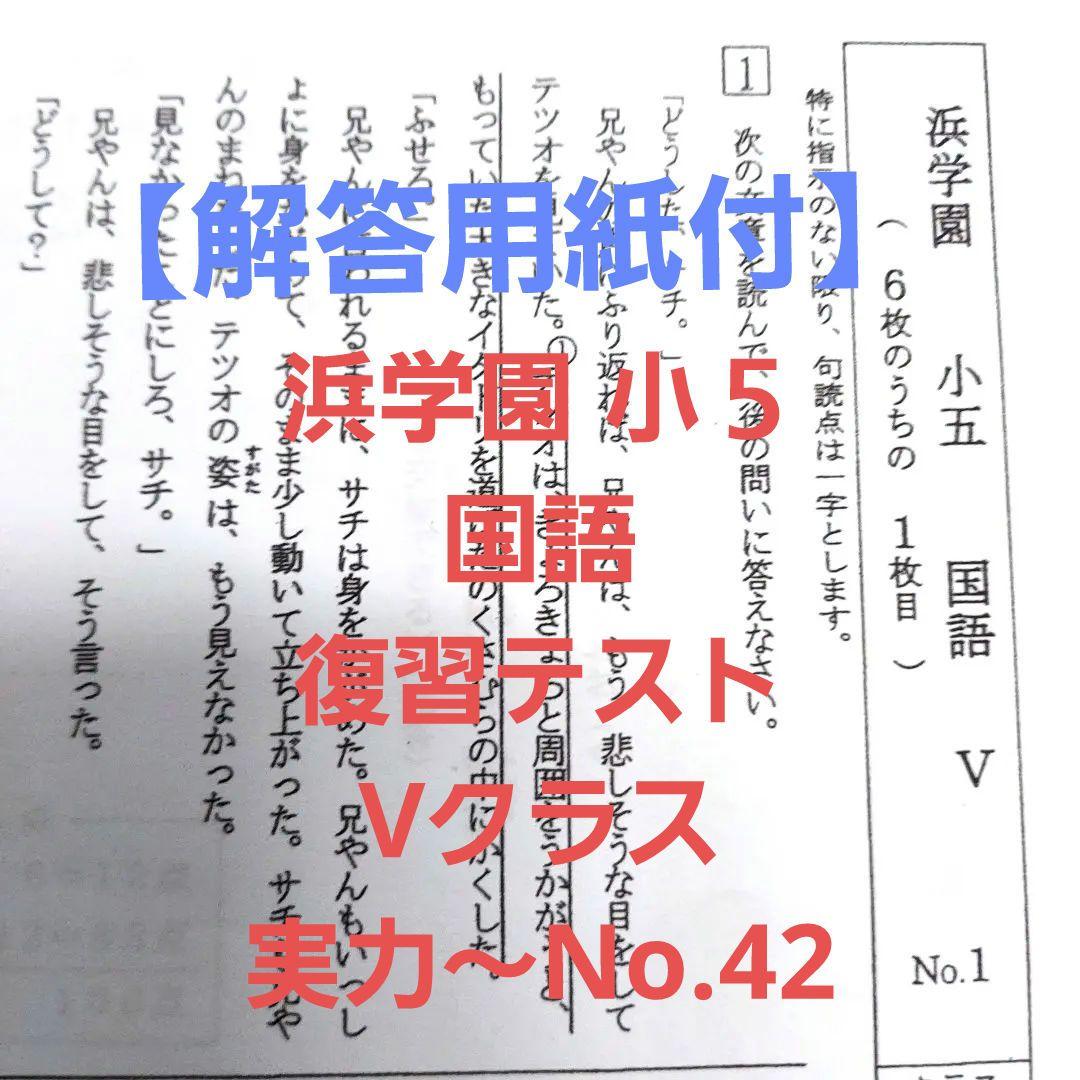 解答用紙付】浜学園 小5 国語 復習テスト Vクラス 実力～No.42 - メルカリ