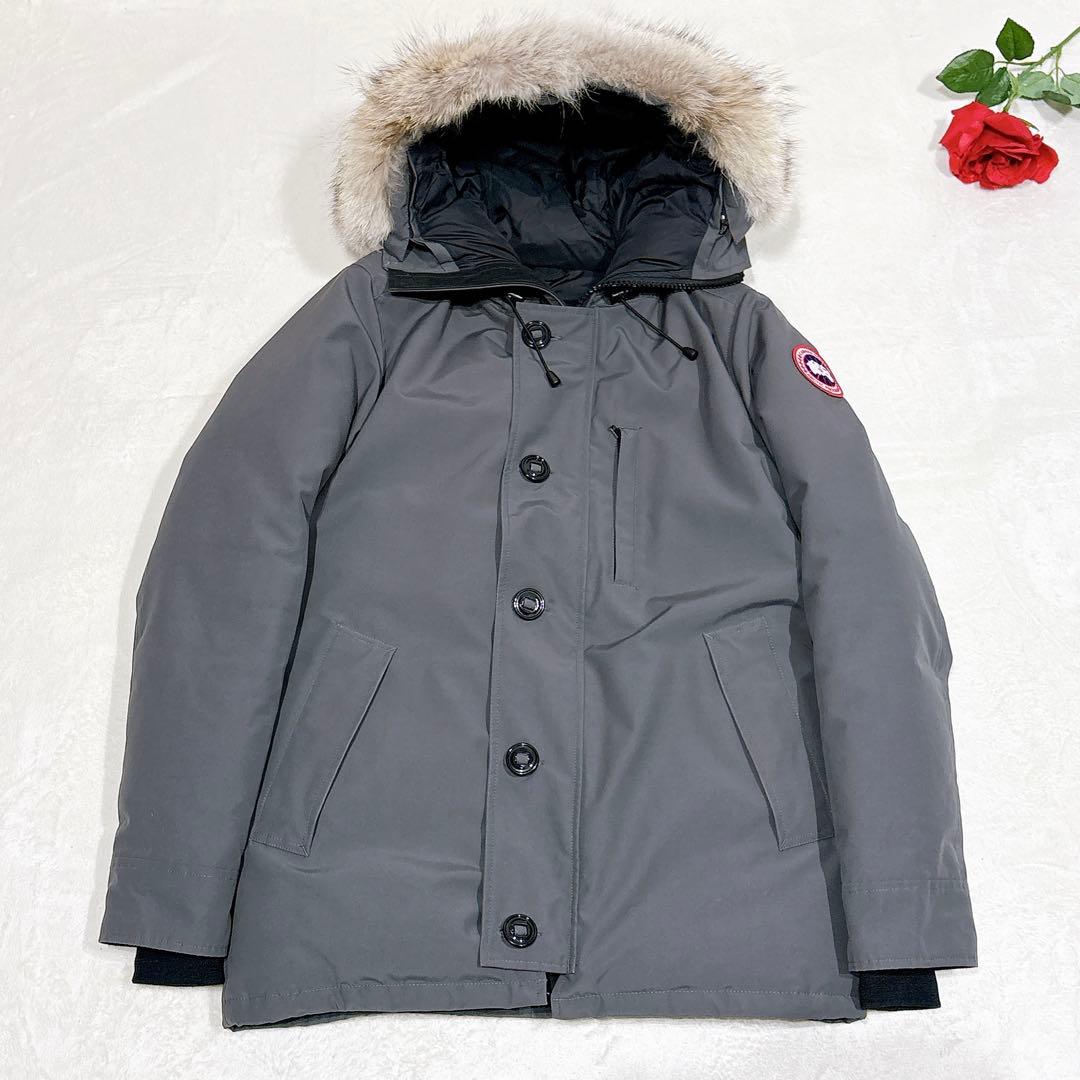 新品同様✨　カナダグース　ダウンジャケット　ファー　グレー　L メンズ