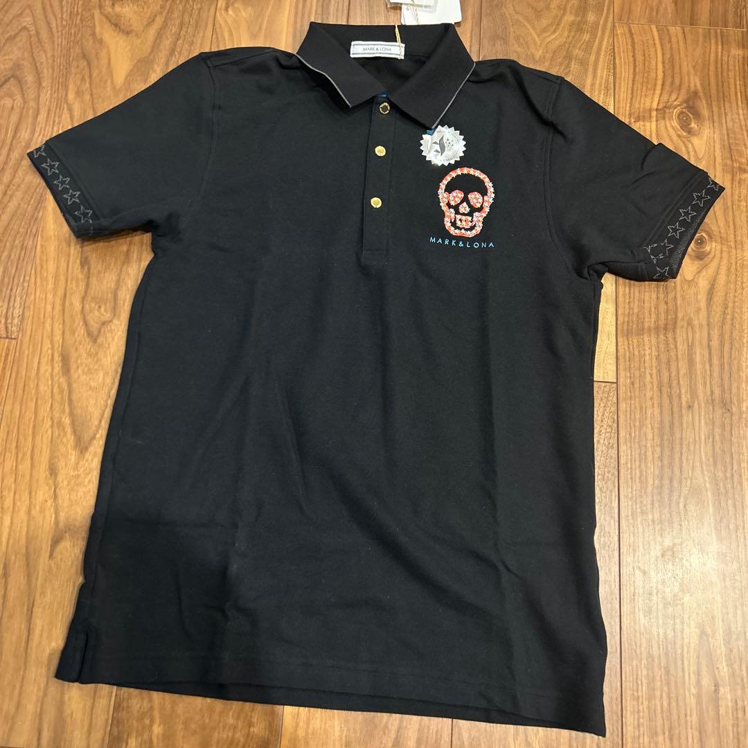 値下げ！MARK & LONA スカル刺繍 ブラックポロシャツ