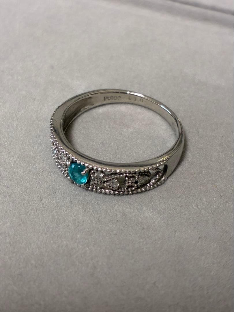 く*研様 パライバ トルマリン 0.16ct Pt900 リング