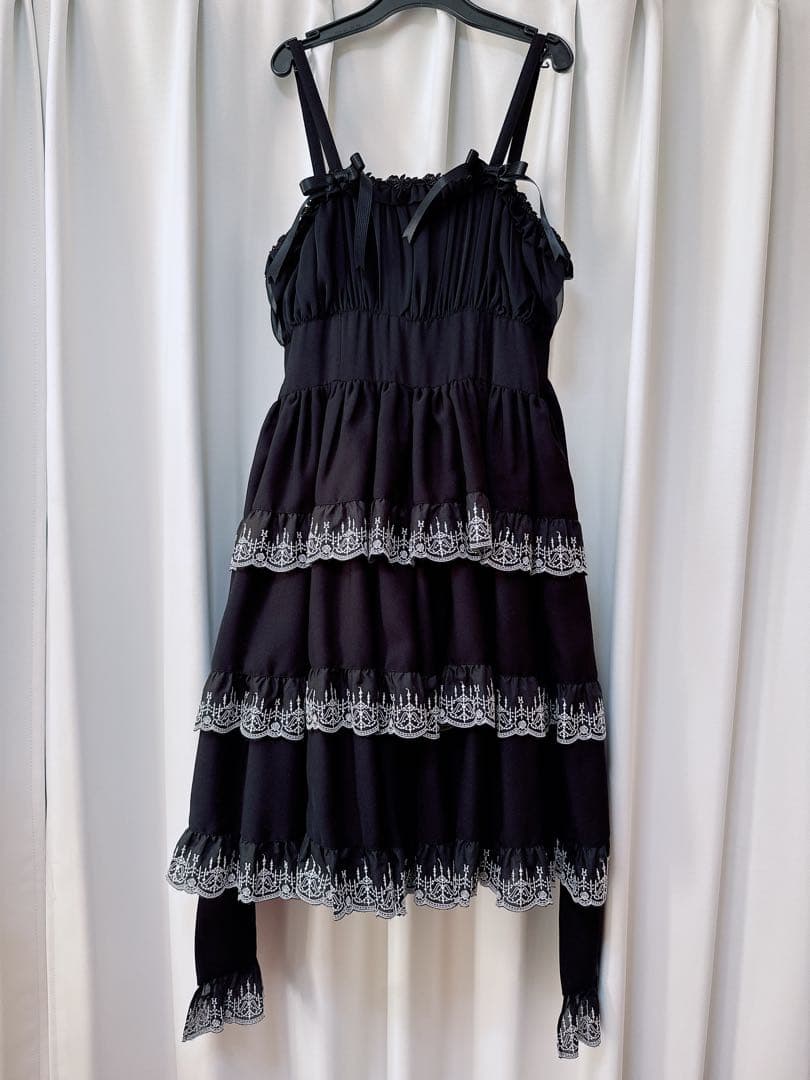 Moi-meme-Moitie シャンデリアレース3段ティアードJSK