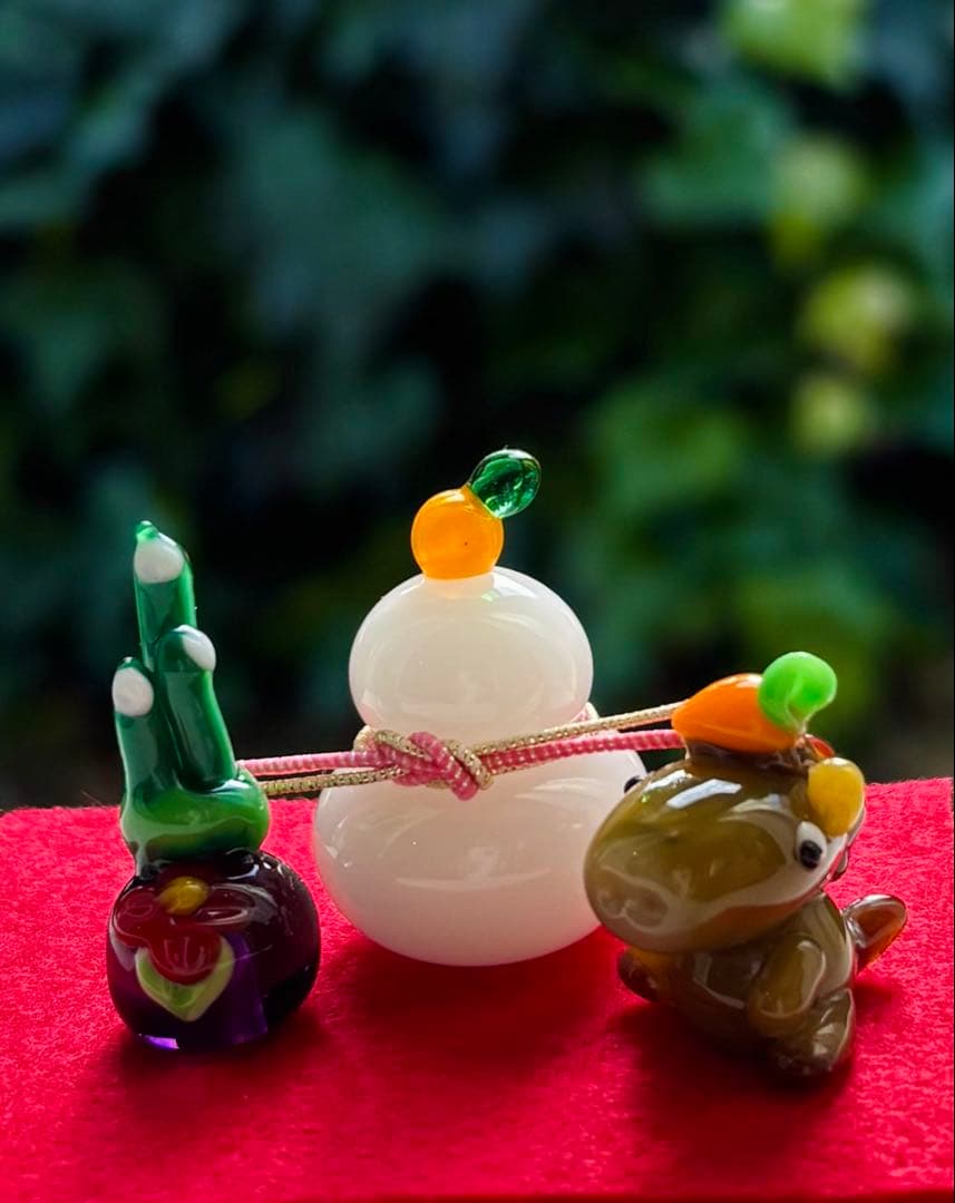 ご確認用☆小さなお正月飾り♪ガラスのかがみ餅