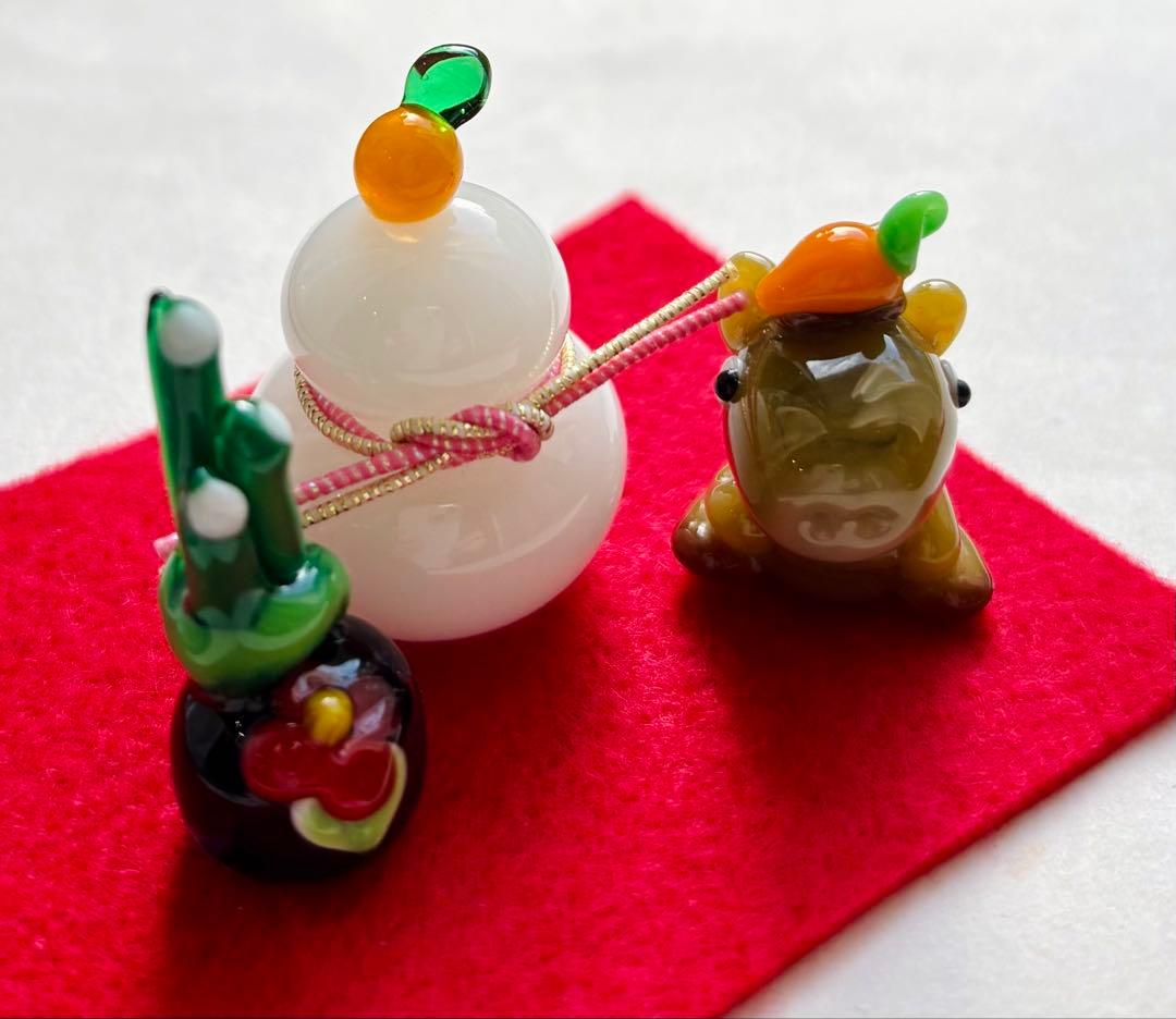 ご確認用☆小さなお正月飾り♪ガラスのかがみ餅